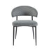 Silla de comedor curvada tapizada moderna Alexis, juego de 2