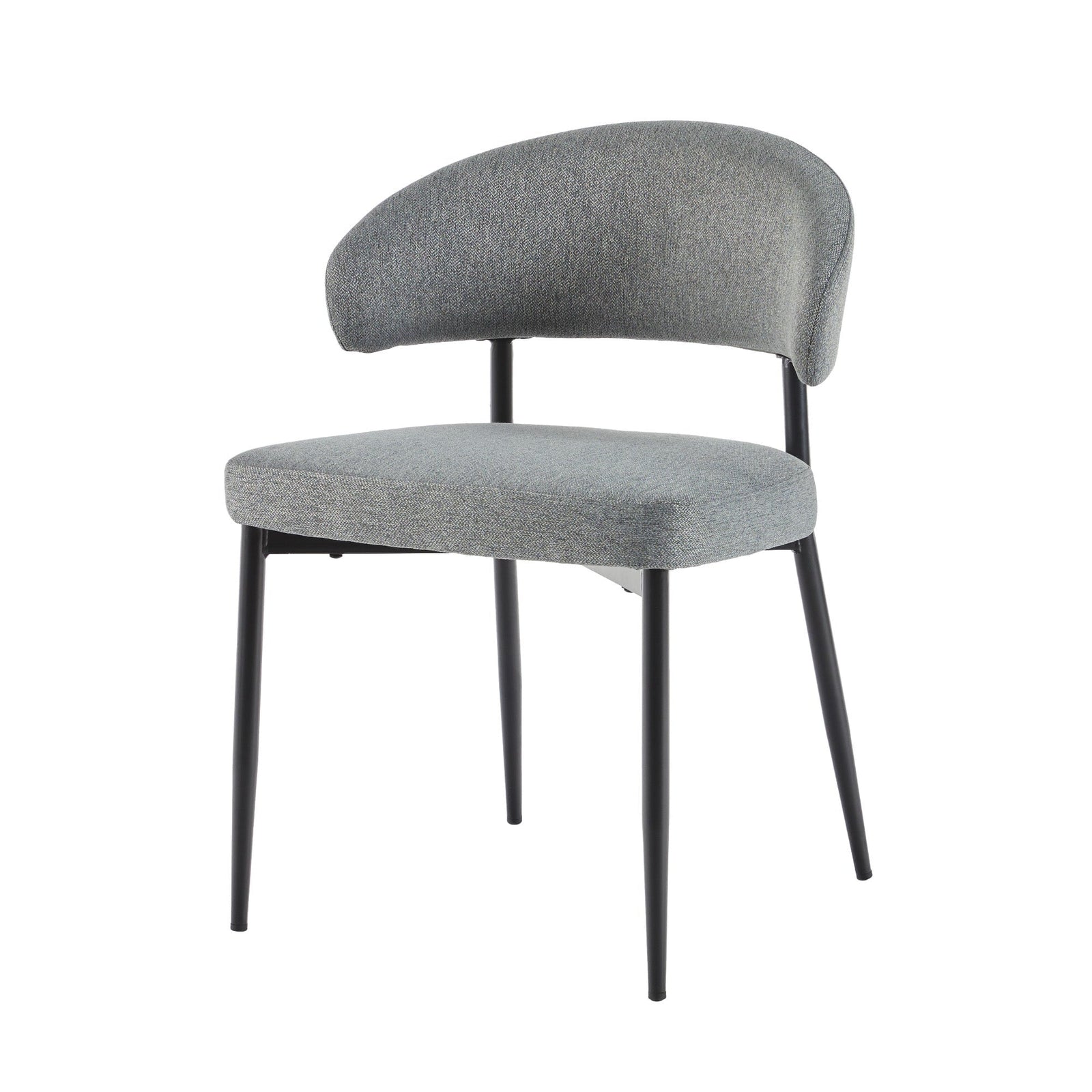 Silla de comedor curvada tapizada moderna Alexis, juego de 2