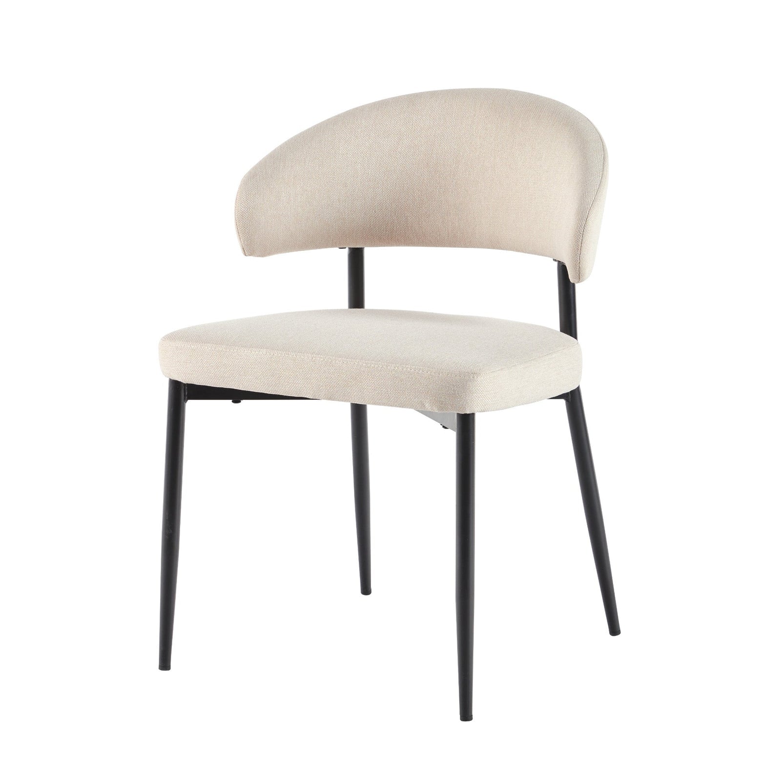 Silla de comedor curvada tapizada moderna Alexis, juego de 2