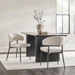 Silla de comedor curvada tapizada moderna Alexis, juego de 2