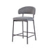 Taburete de bar curvo tapizado moderno Alexis, juego de 2