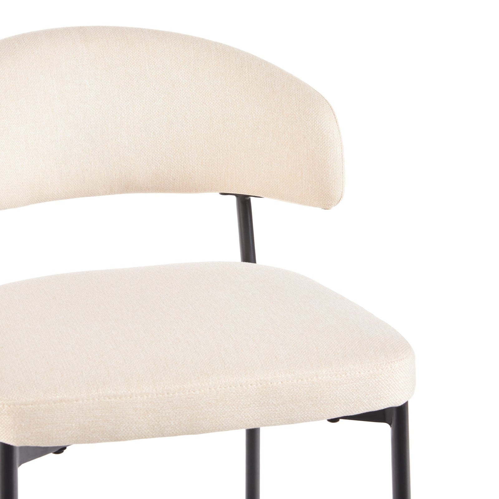 Taburete de bar curvo tapizado moderno Alexis, juego de 2