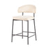 Taburete de bar curvo tapizado moderno Alexis, juego de 2