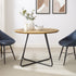Mesa de comedor redonda Alex de 40" de chapa de madera y metal