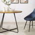 Mesa de comedor redonda Alex de 40" de chapa de madera y metal