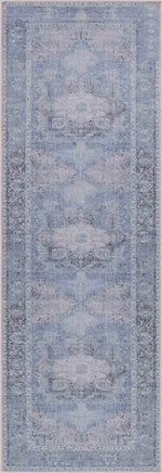 Alfombra lavable de pelo plano azul hielo - Liquidación