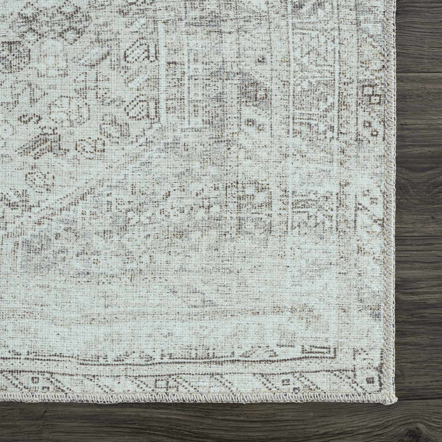 Alfombra lavable de pelo plano Barny Sage