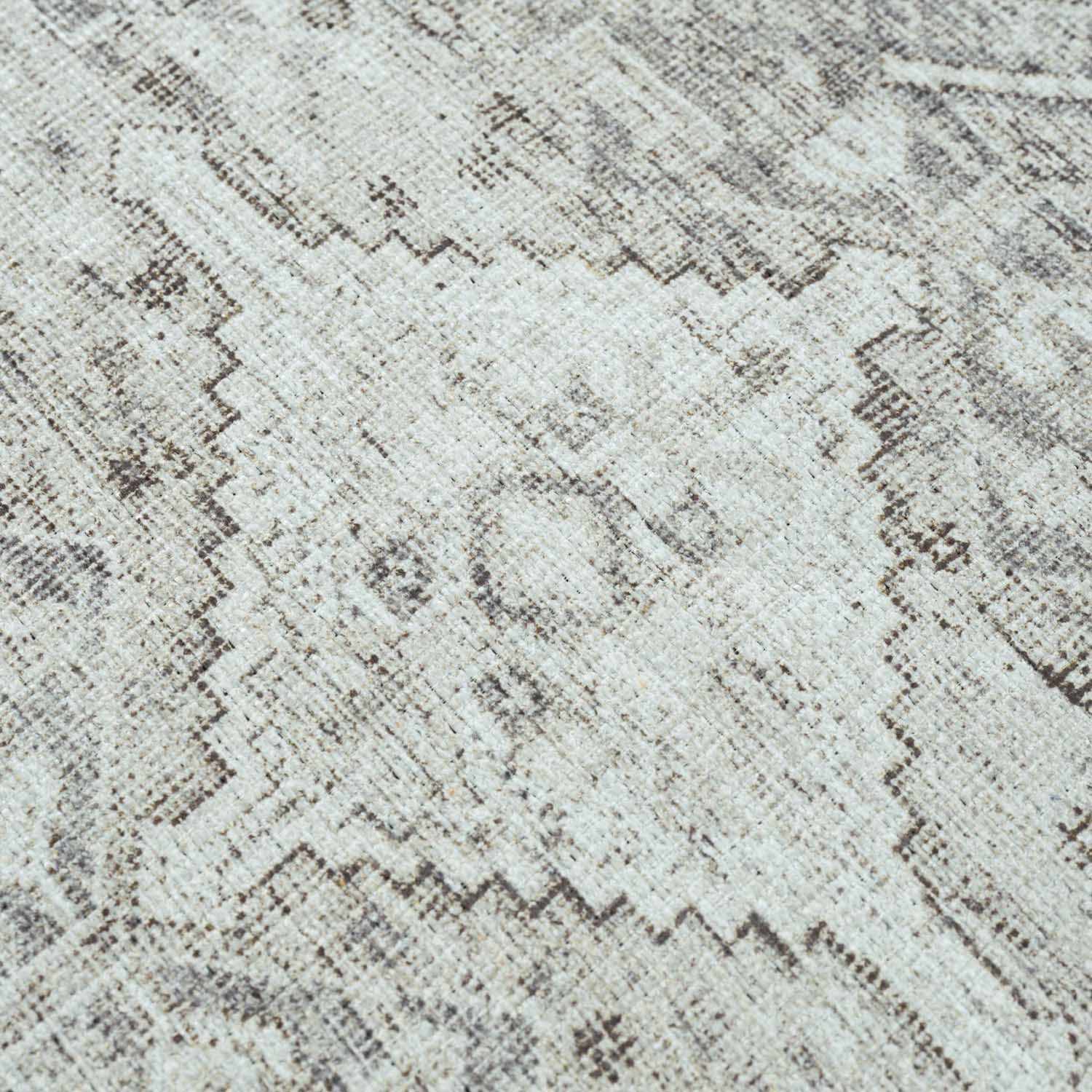 Alfombra lavable de pelo plano Barny Sage