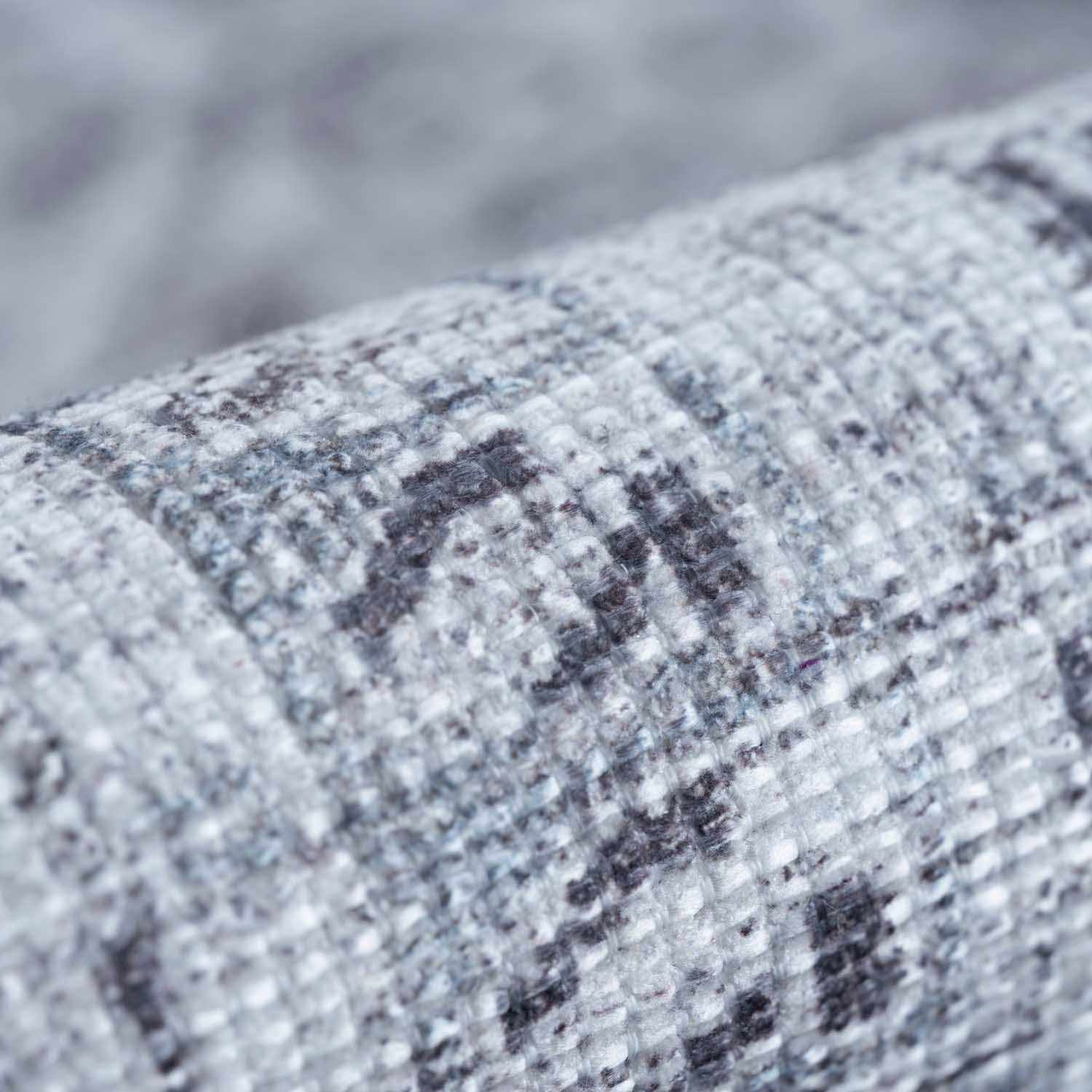 Alfombra lavable de pelo plano gris Barny