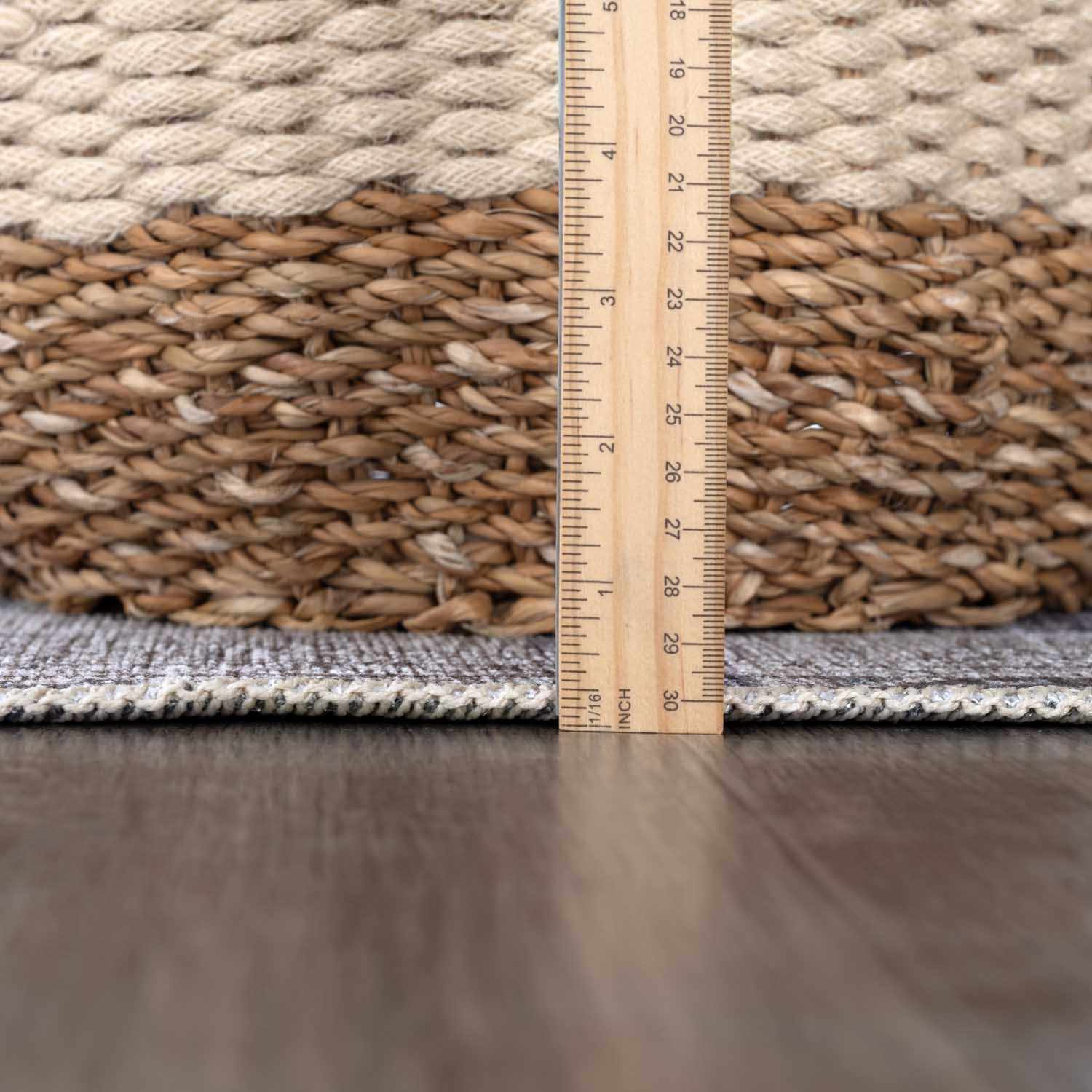 Alfombra lavable de pelo plano gris Barny