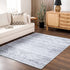 Alfombra lavable de pelo plano gris Barny