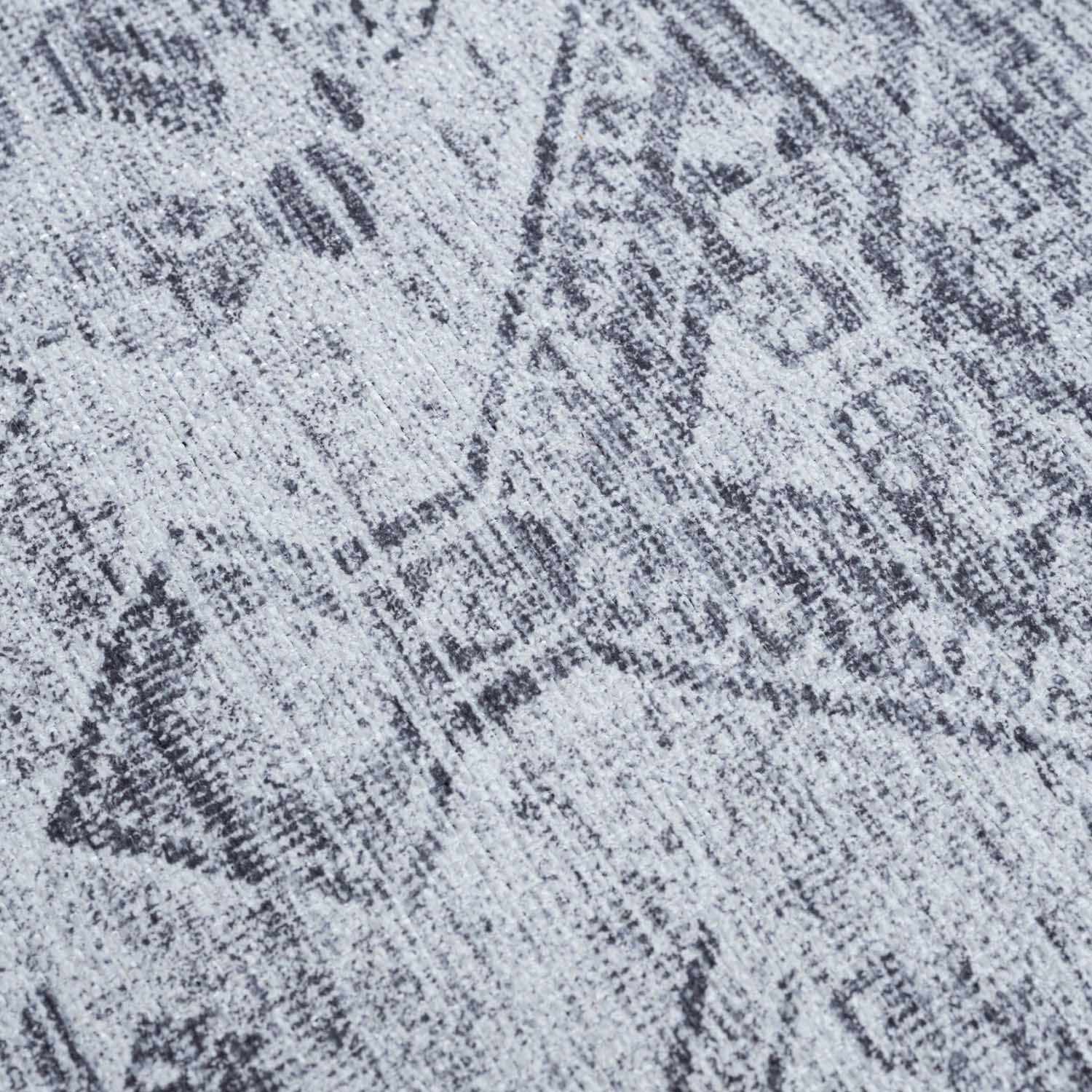 Alfombra lavable de pelo plano gris Barny