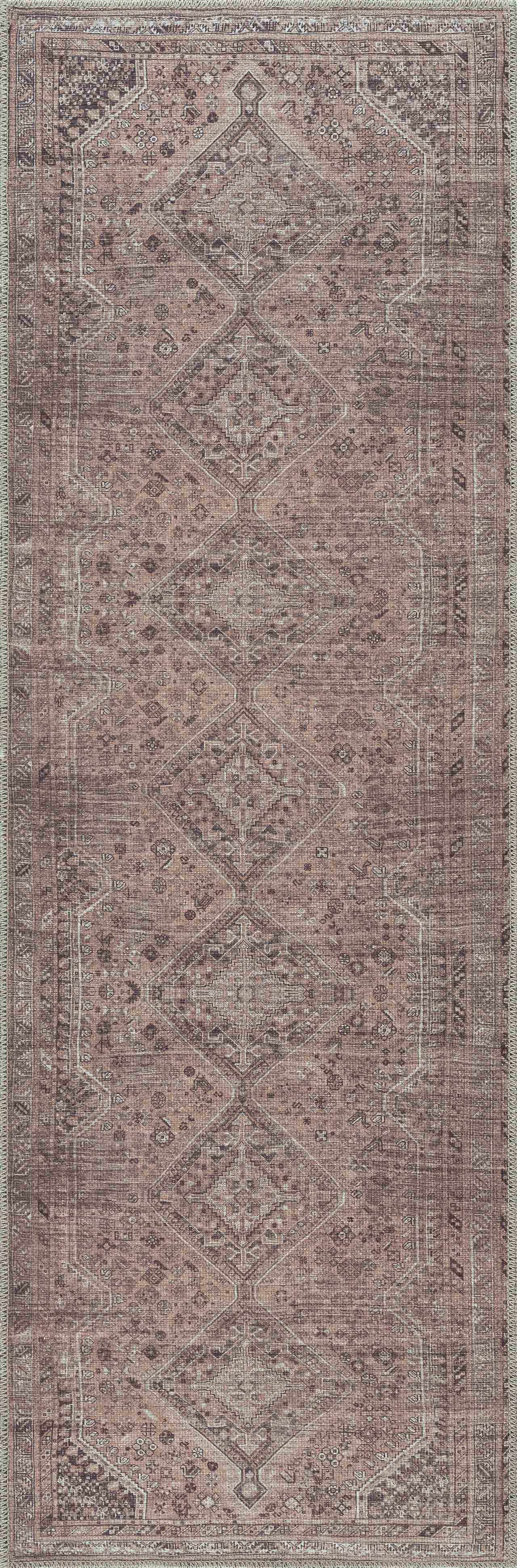 Alfombra lavable de pelo plano marrón Barny
