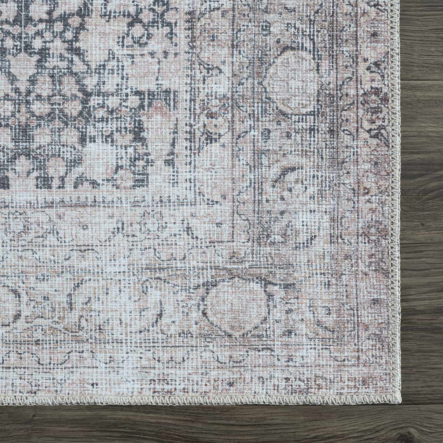 Alfombra lavable de pelo plano vintage Hedda