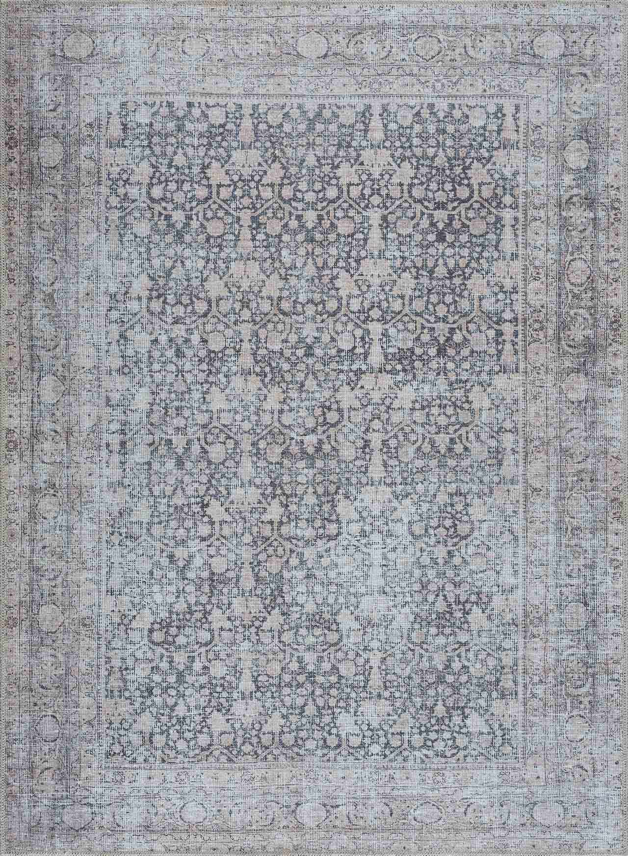 Alfombra lavable de pelo plano vintage Hedda