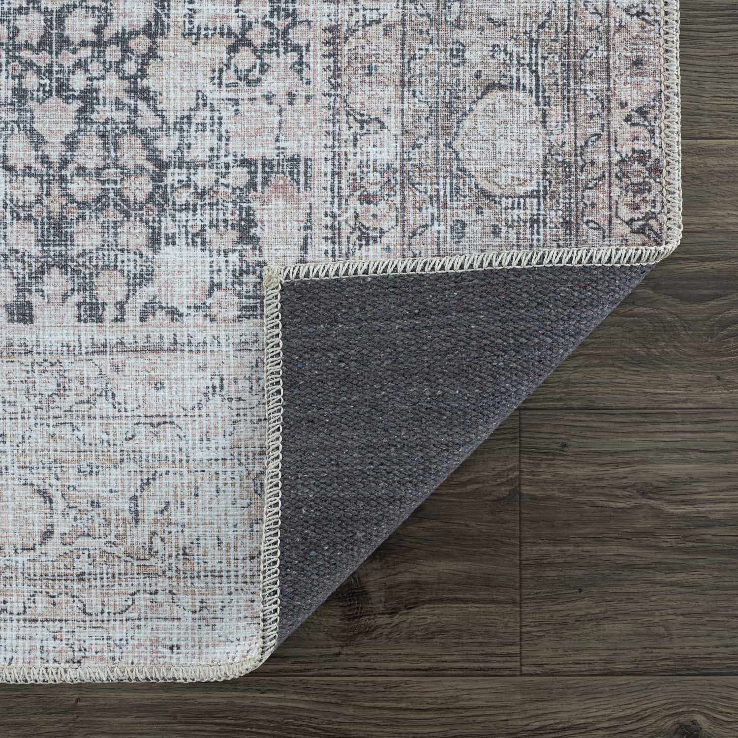 Alfombra lavable de pelo plano vintage Hedda