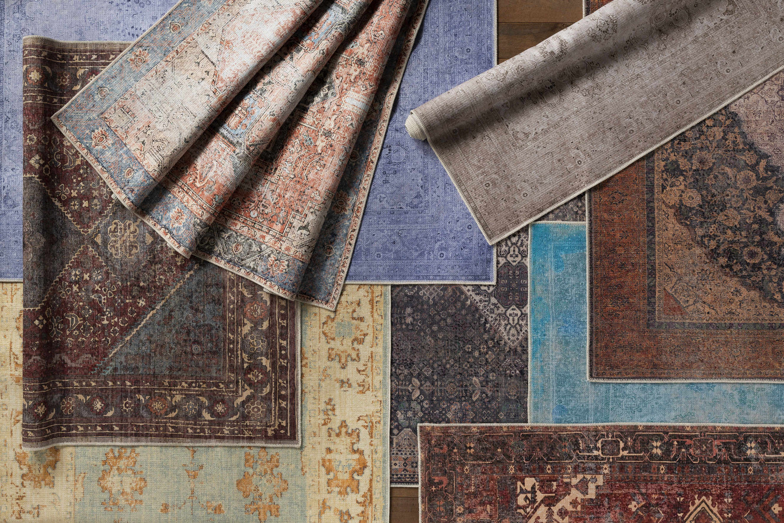 Alfombra lavable de pelo plano vintage Bondville