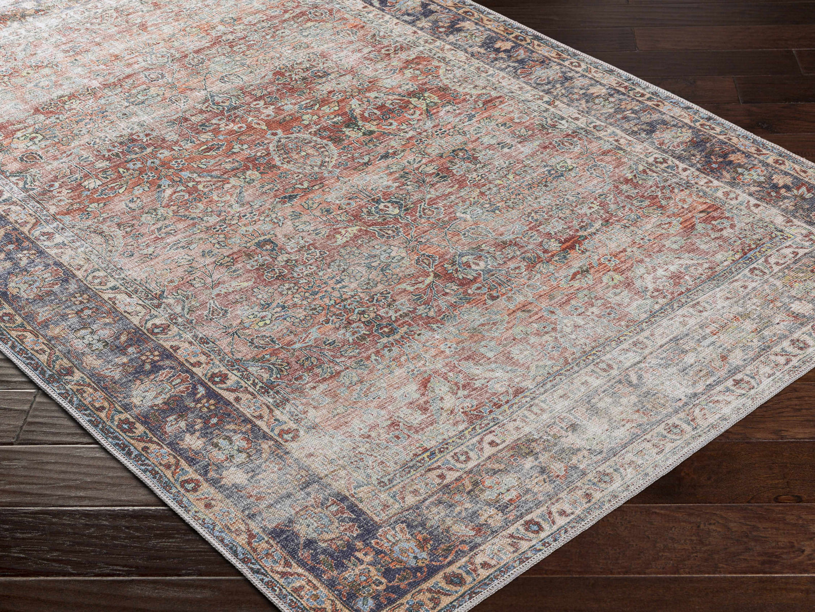Alfombra lavable desgastada Anahawan color óxido - Liquidación