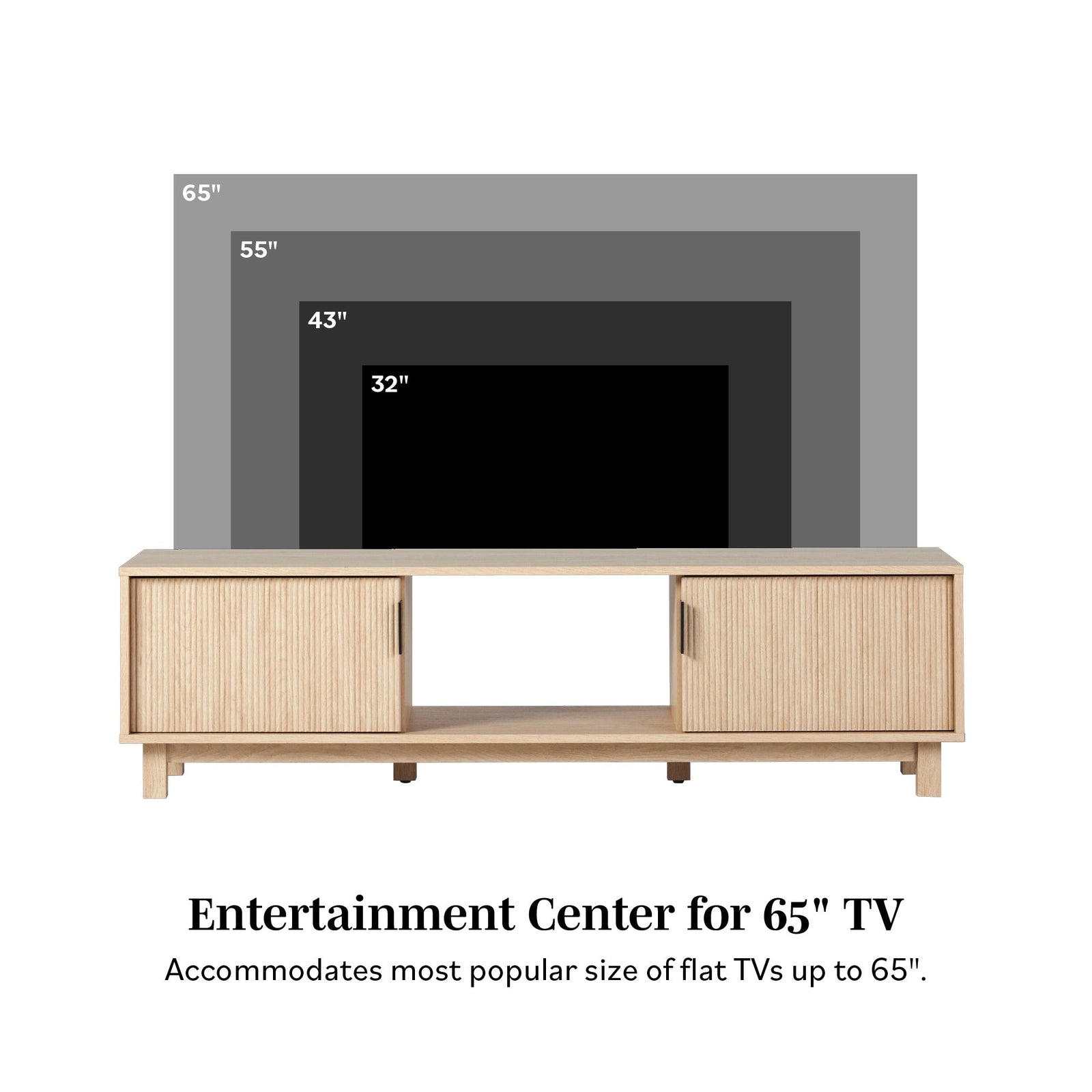 Mueble de TV escandinavo con estructura de láminas Reema Arundo
