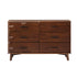 Cómoda moderna Sloane de madera maciza con 6 cajones y tiradores de metal