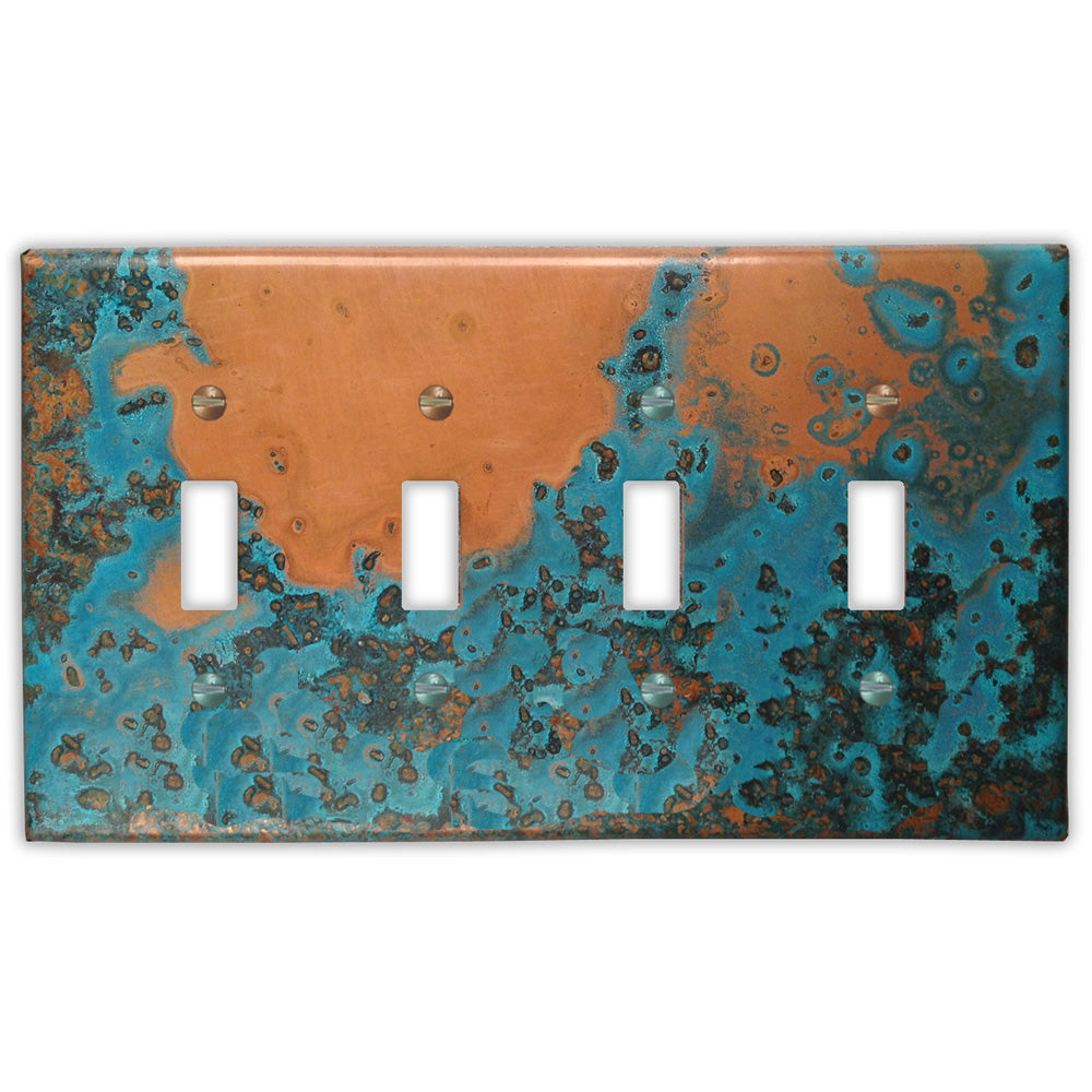 Azul Copper - 4 Toggle Wallplate