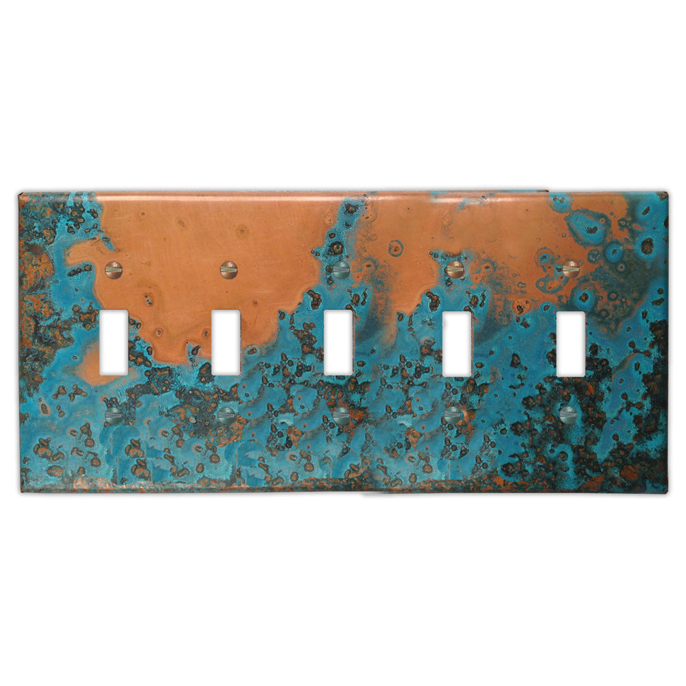 Azul Copper - 5 Toggle Wallplate