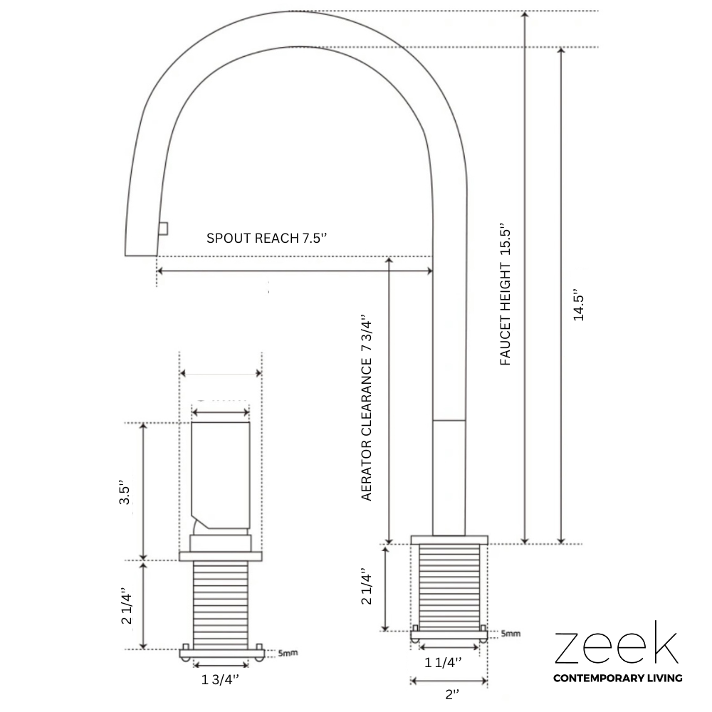 Grifo de cocina desplegable Zeek KF-11GM en bronce