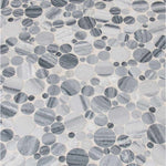 Mosaico de mármol pulido de 30 x 30 cm con diseño de piedra de río gris de Alaska, montado en malla - Colección MSI