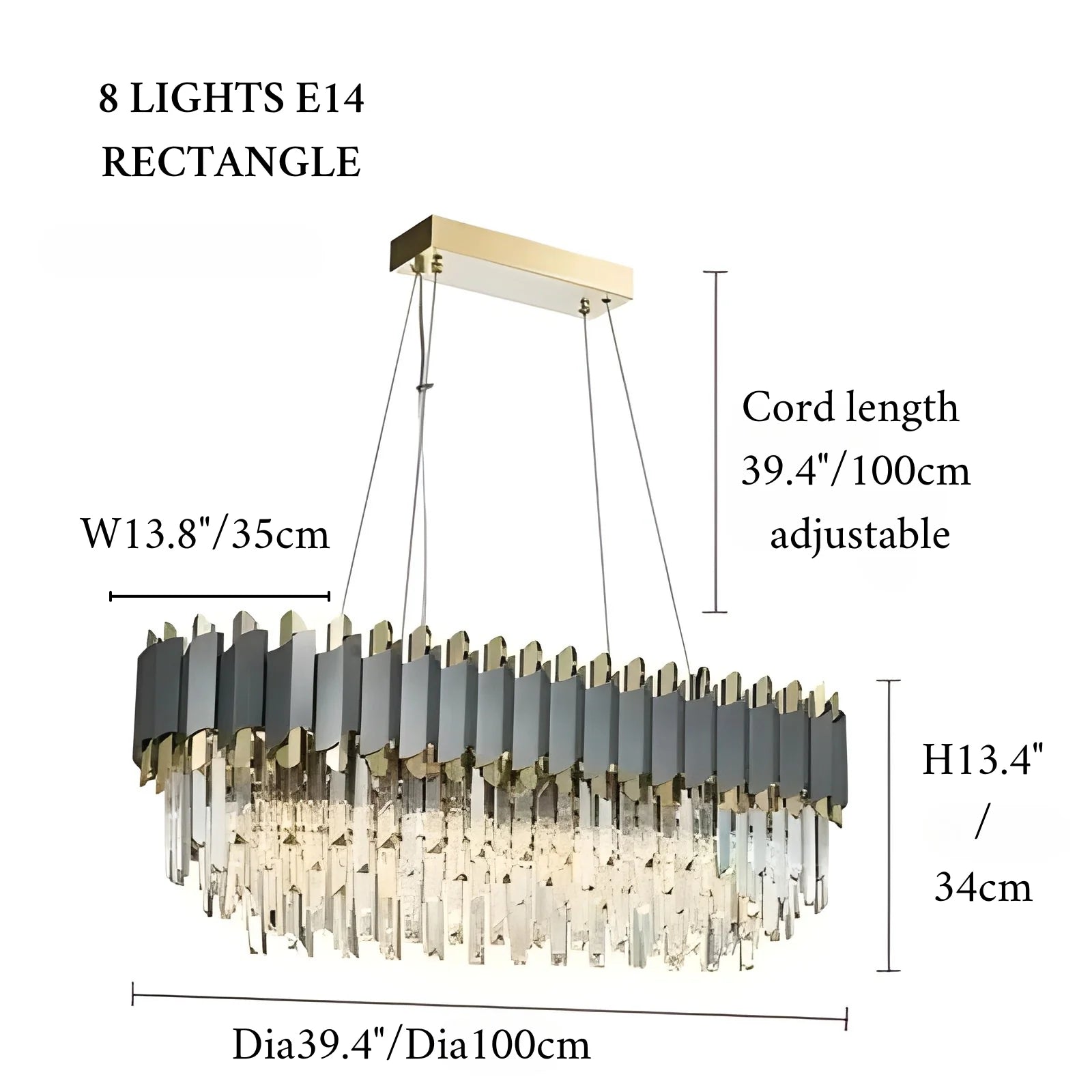 Alfianello | Lámpara colgante de cristal con forma de tambor creativa para sala de estar