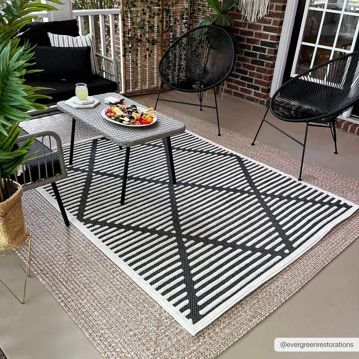 Alfombra duradera negra Anah