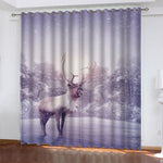 Animal Deer Curtains Pattern Blackout Window Drapes