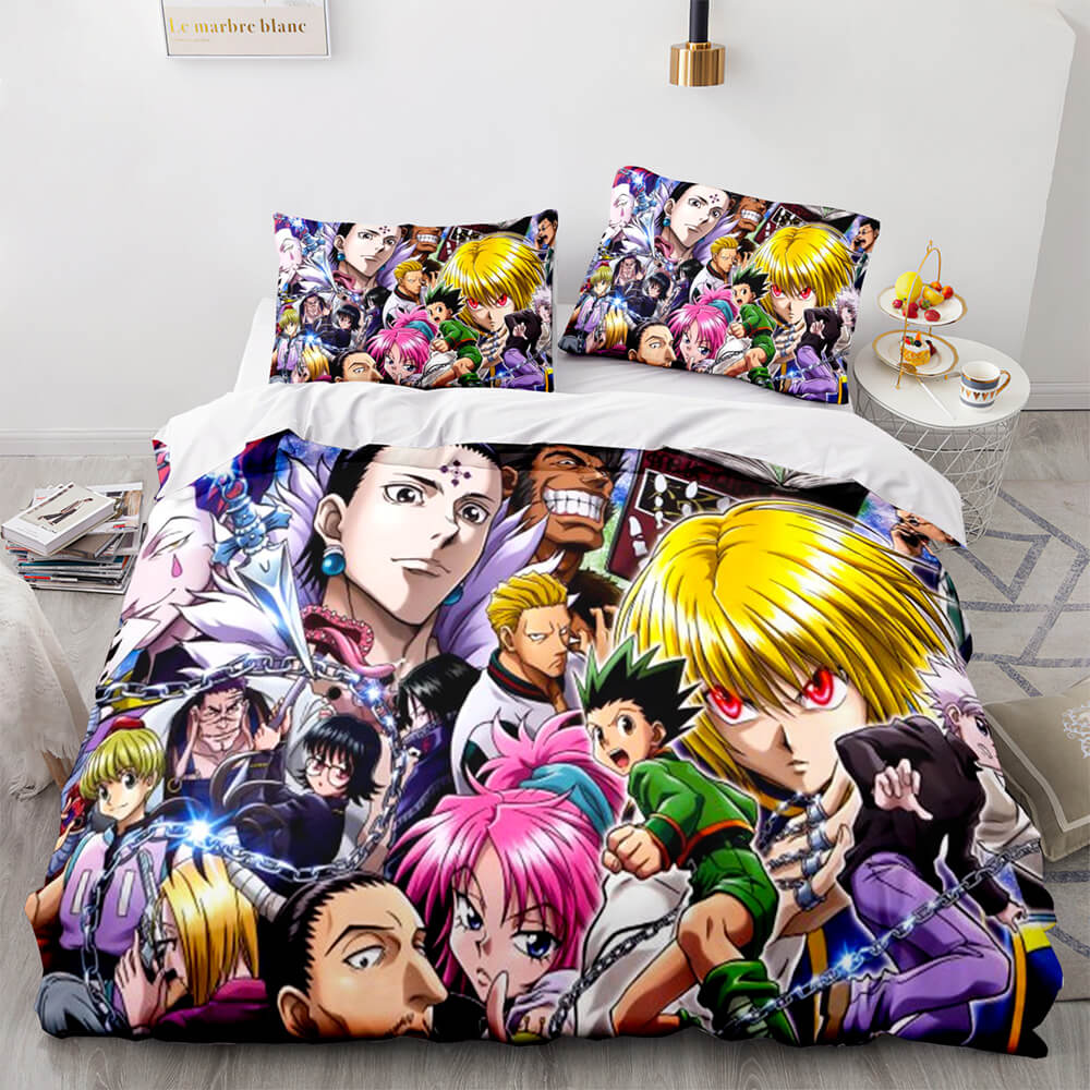 Juego de cama de anime HUNTER×HUNTER, funda de edredón para cosplay sin relleno