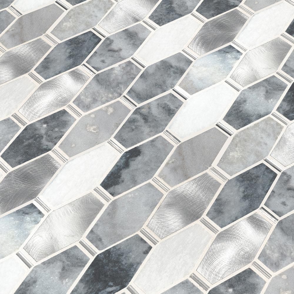 Mosaico de piedra Ankara de 30 x 37 cm con montaje en malla metálica - Colección MSI