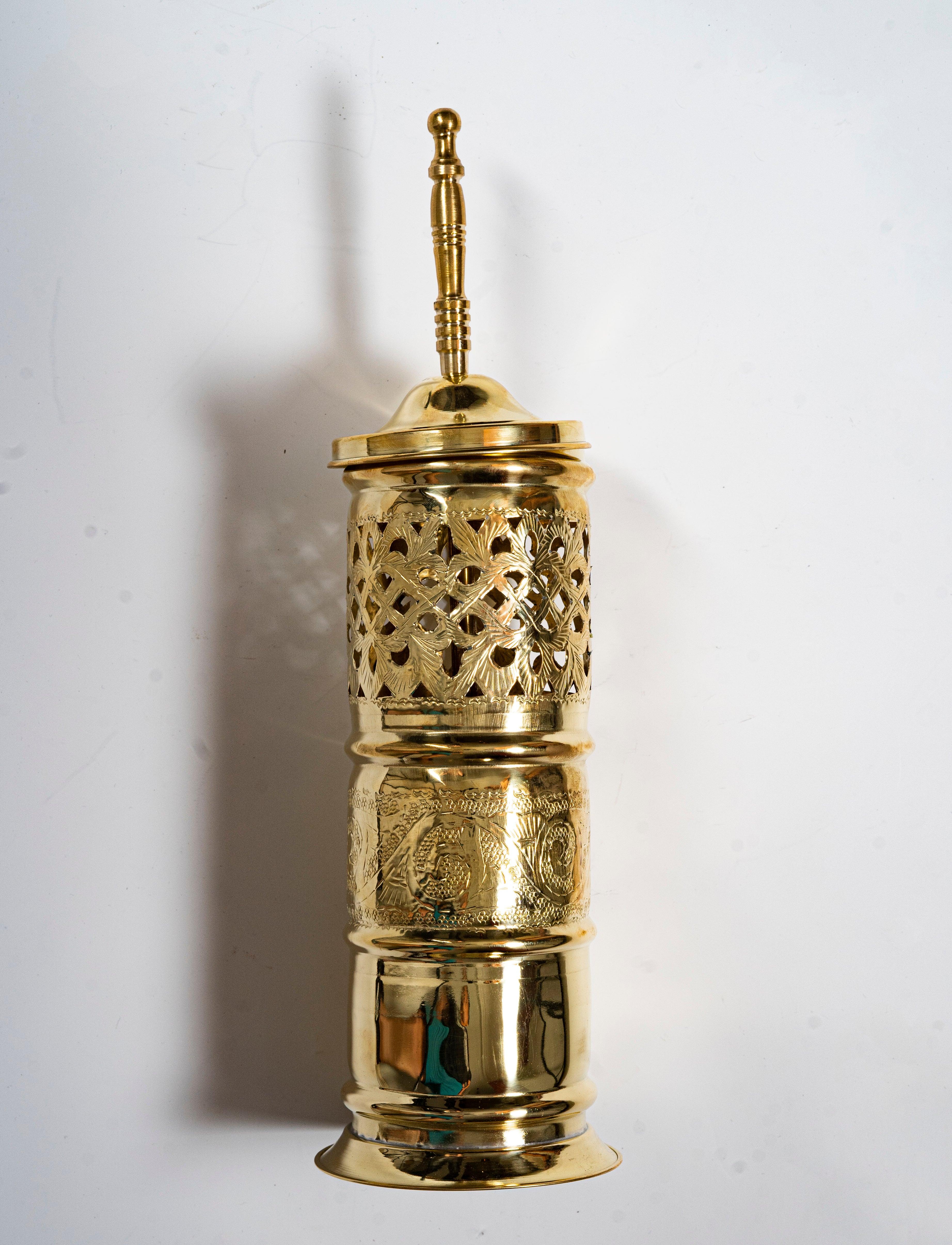 Antique Unlacquered Brass Toilet Brush