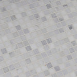 Mosaico de mármol pulido Arabescato Carrara de 30 x 30 cm, montado en malla, 5 x 10 cm - Colección MSI