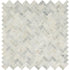 Mosaico de mármol pulido con diseño de espiga Arabescato Carrara de 29,5 x 29,5 cm, montado en malla - Colección MSI