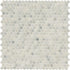 Mosaico hexagonal de mármol pulido Arabescato Carrara de 28 x 29 cm, montado sobre malla - Colección MSI