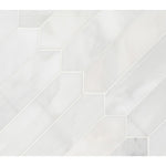 Arabescato Carrara Pickett 10.63" x 12" Honed Marble Mesh-Mounted Mosaic Tile 3" x 12"- MSI Collection