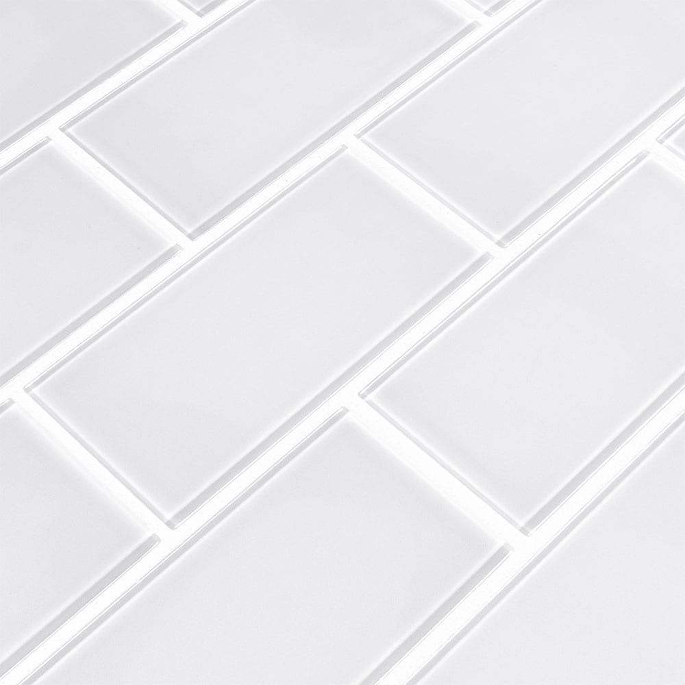 Azulejo de metro blanco de vidrio brillante Arctic Ice - Colección MSI