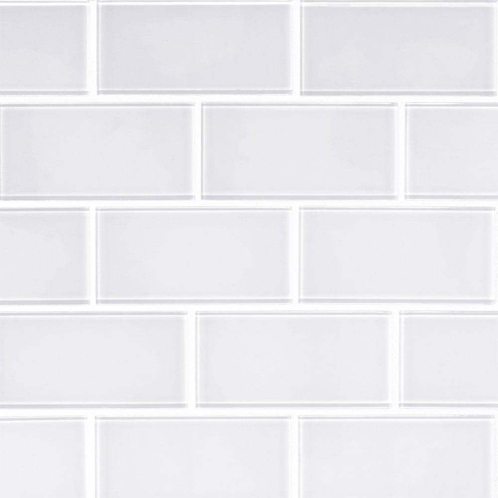 Azulejo de metro blanco de vidrio brillante Arctic Ice - Colección MSI