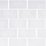 Azulejo de metro blanco de vidrio brillante Arctic Ice - Colección MSI