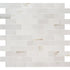 Mosaico de porcelana pulida Aria Bianco de 30 x 30 cm, montado en malla, de 5 x 10 cm - Colección MSI