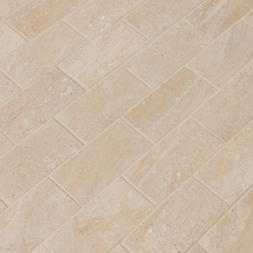 Mosaico de porcelana pulida Aria Oro de 30 x 30 cm con montaje en malla de 5 x 10 cm - Colección MSI
