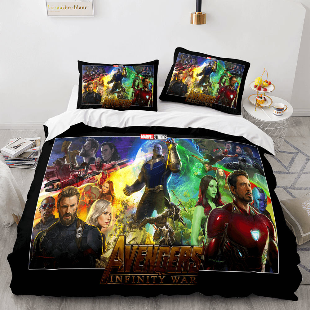 Juego de cama de cosplay de Los Vengadores, funda de edredón sin relleno