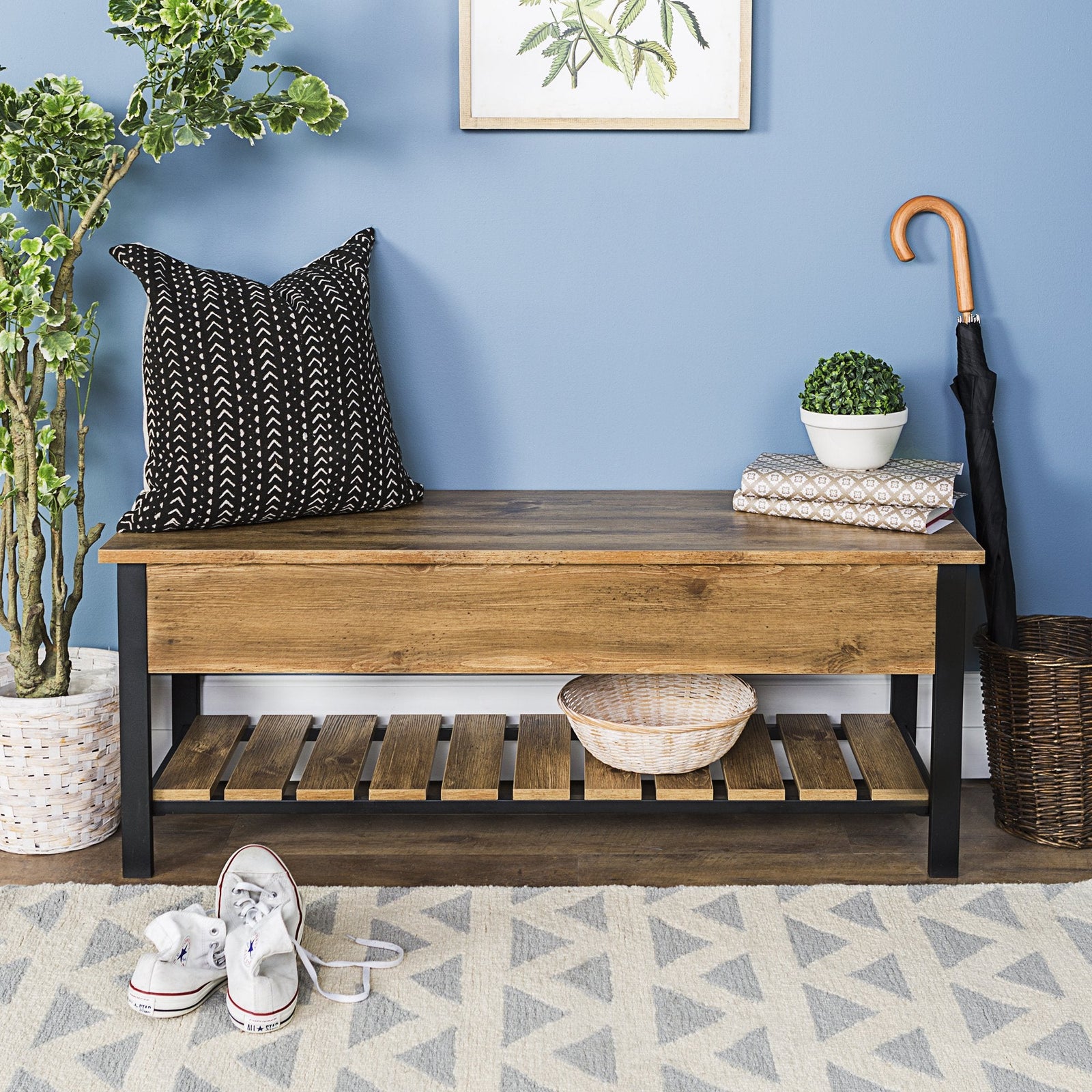 Banco de madera y metal de Park City