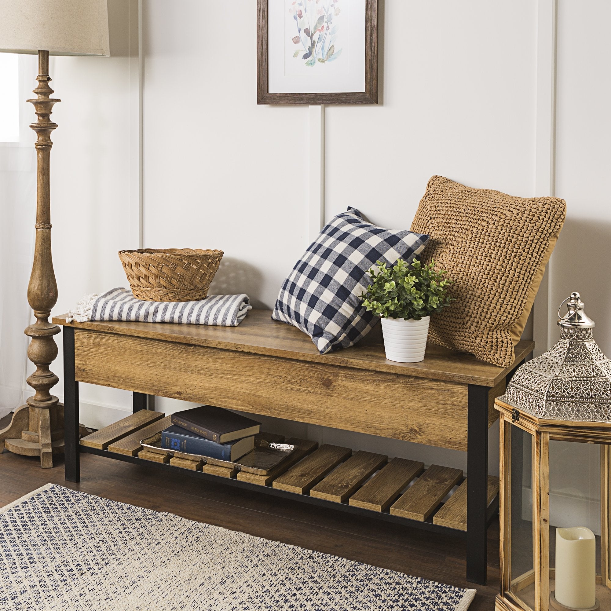 Banco de madera y metal de Park City