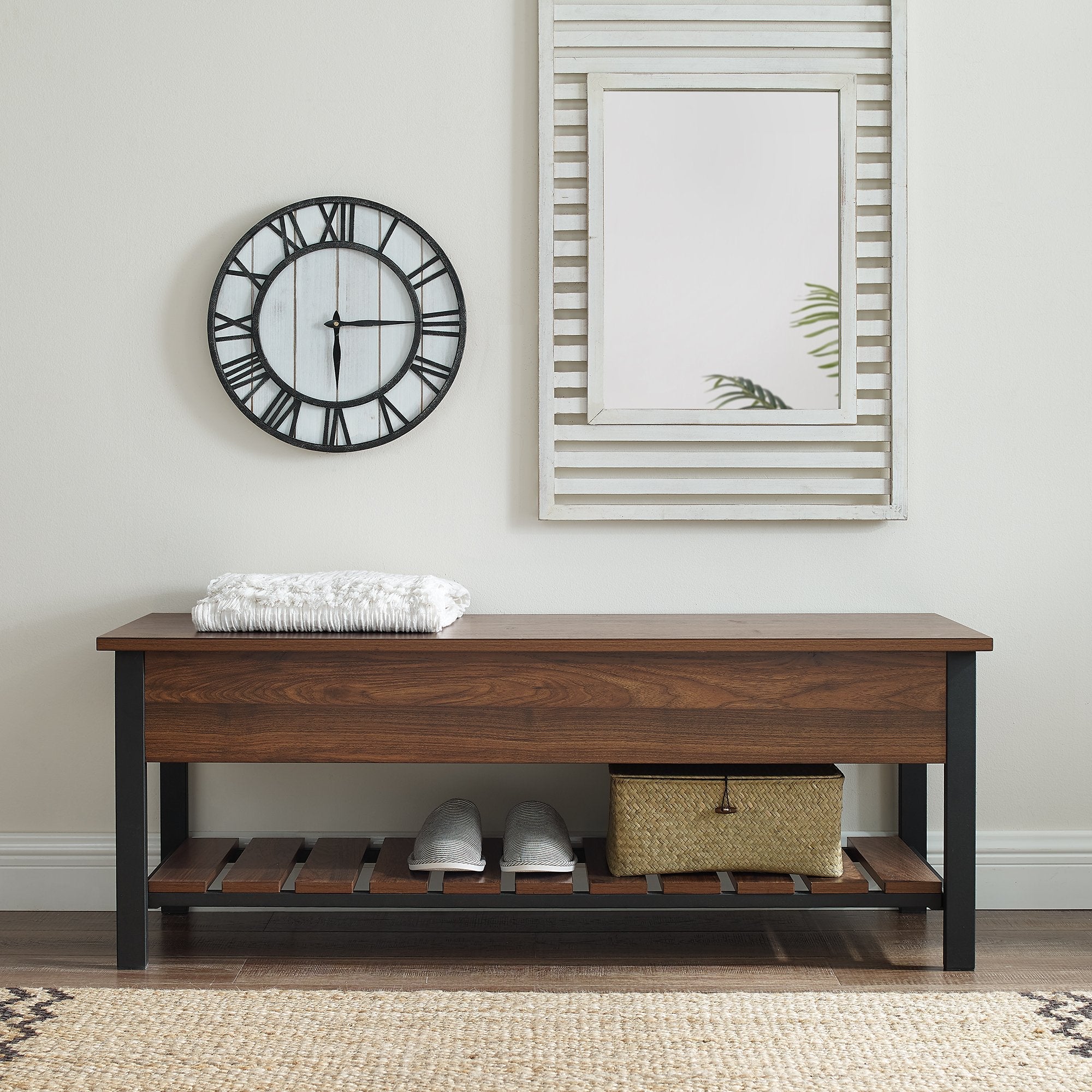 Banco de madera y metal de Park City