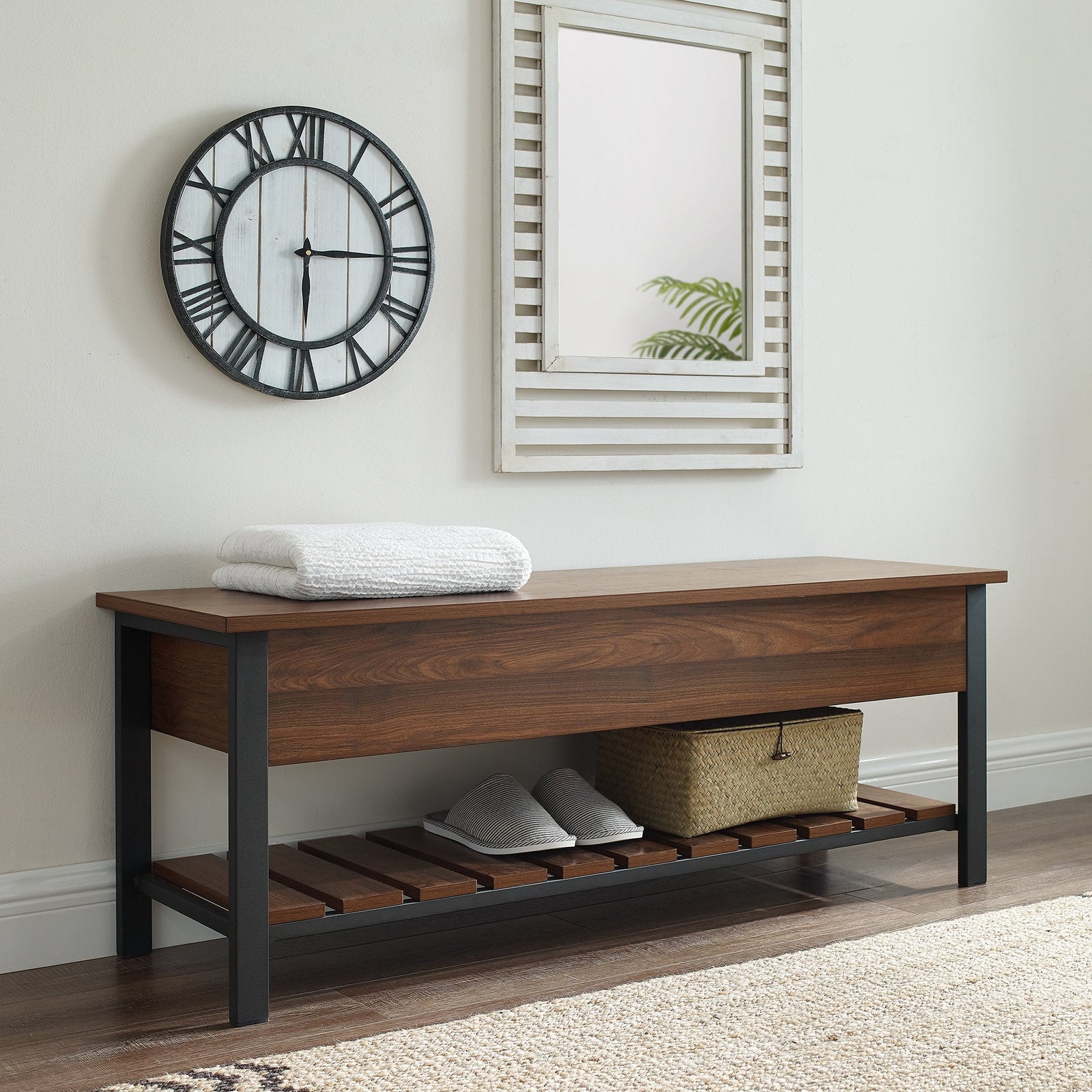 Banco de madera y metal de Park City
