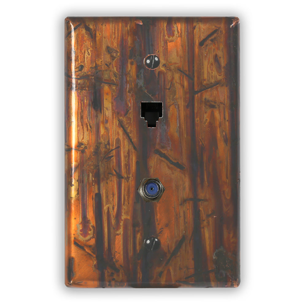 Bamboo Forest Copper - 1 Phone Jack / 1 Cable Jack Wallplate