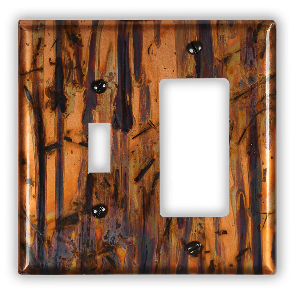 Bamboo Forest Copper - 1 Toggle / 1 Rocker Wallplate